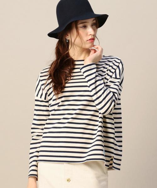 ORCIVAL（オーシバル）の「BY ORCIVAL ボーダーワイドカットソー◆（Tシャツ/カットソー・レディース・オフホワイト/ダークグレー・フリー）」の2枚目の写真