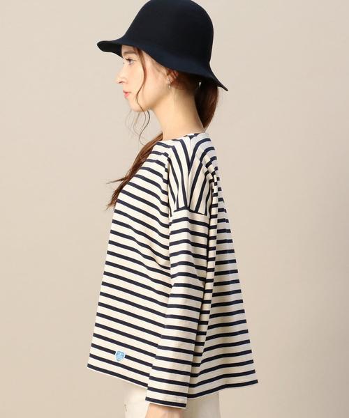 ORCIVAL（オーシバル）の「BY ORCIVAL ボーダーワイドカットソー◆（Tシャツ/カットソー・レディース・オフホワイト/ダークグレー・フリー）」の5枚目の写真