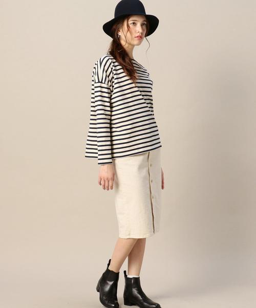 ORCIVAL（オーシバル）の「BY ORCIVAL ボーダーワイドカットソー◆（Tシャツ/カットソー・レディース・オフホワイト/ダークグレー・フリー）」の6枚目の写真