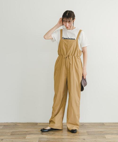 ITEMS URBANRESEARCH（アイテムズ アーバンリサーチ）の「ナイロンサロペット（サロペット/オーバーオール・レディース・ブラック/ベージュ・FREE）」の7枚目の写真