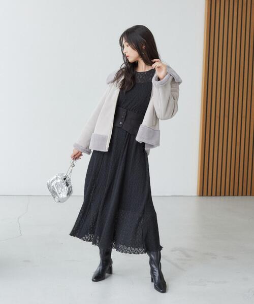 PROPORTION BODY DRESSING（プロポーションボディドレッシング）の「フェイクムートンコート / 1214252901（ステンカラーコート・レディース・グレー/ベージュ・MEDIUM/SMALL）」の8枚目の写真