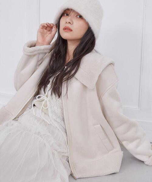 PROPORTION BODY DRESSING（プロポーションボディドレッシング）の「フェイクムートンコート / 1214252901（ステンカラーコート・レディース・グレー/ベージュ・MEDIUM/SMALL）」の20枚目の写真