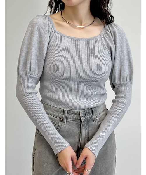 セール】2WAYパフスリーブオフショルニットトップス（ニット/セーター