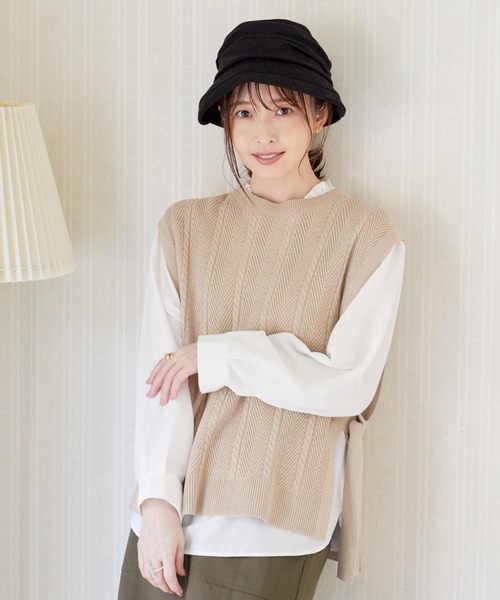 ikka（イッカ）の「エコスエードキャスケット（キャスケット・レディース・ブラック/ブラウン・FREE）」の13枚目の写真