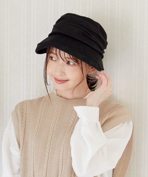ikka（イッカ）の「エコスエードキャスケット（キャスケット・レディース・ブラック/ブラウン・FREE）」の14枚目の写真