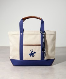 BEVERLY HILLS POLO CLUB | 【BEVERLY HILLS POLO CLUB/ビバリーヒルズポロクラブ】ワンポイントポニー刺繍エルガリーパーテーション トートバッグＬ(トートバッグ)