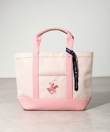 【BEVERLY HILLS POLO CLUB/ビバリーヒルズポロクラブ】ワンポイントポニー刺繍エルガリーパーテーション トートバッグL