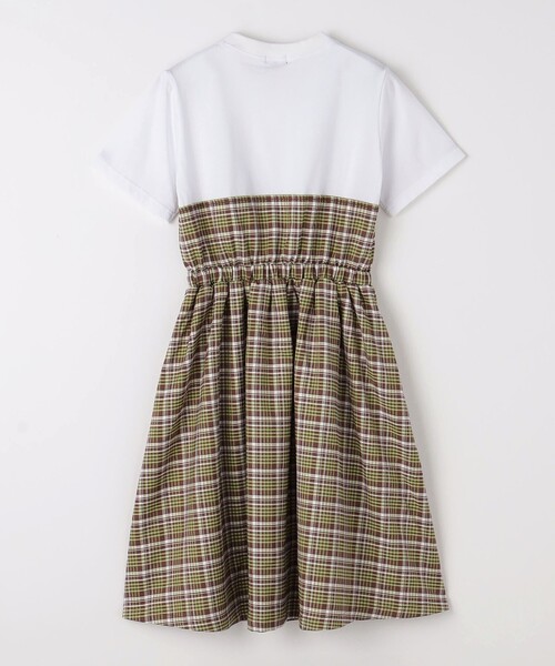 green label relaxing(グリーンレーベルリラクシング)の「TJ 天竺×チェック ドッキング ワンピース / キッズ 140cm-160cm(ワンピース・キッズ・ライトブルー/ブラウン・140cm/160cm/150cm)」の9枚目の写真