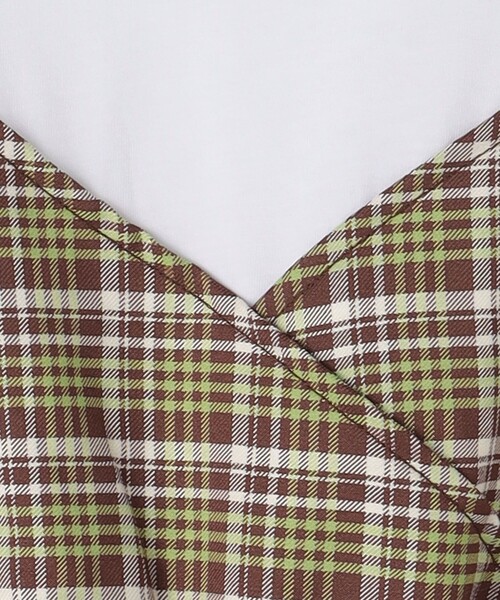 green label relaxing(グリーンレーベルリラクシング)の「TJ 天竺×チェック ドッキング ワンピース / キッズ 140cm-160cm(ワンピース・キッズ・ライトブルー/ブラウン・140cm/160cm/150cm)」の11枚目の写真