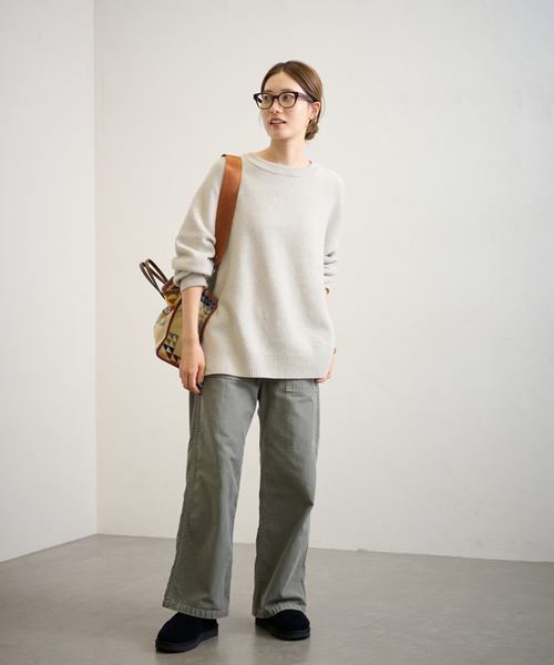 MAXMARA WEEKEND ケーブルニット アランニット モックネック L A