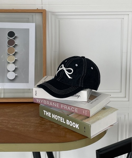 clear（クリア）の「リボンデニムキャップ [バレエコア ガーリー カジュアル]（キャップ・レディース・ライトブルー/ブラック・F）」の3枚目の写真