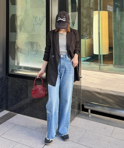 clear（クリア）の「リボンデニムキャップ [バレエコア ガーリー カジュアル]（キャップ・レディース・ライトブルー/ブラック・F）」の7枚目の写真