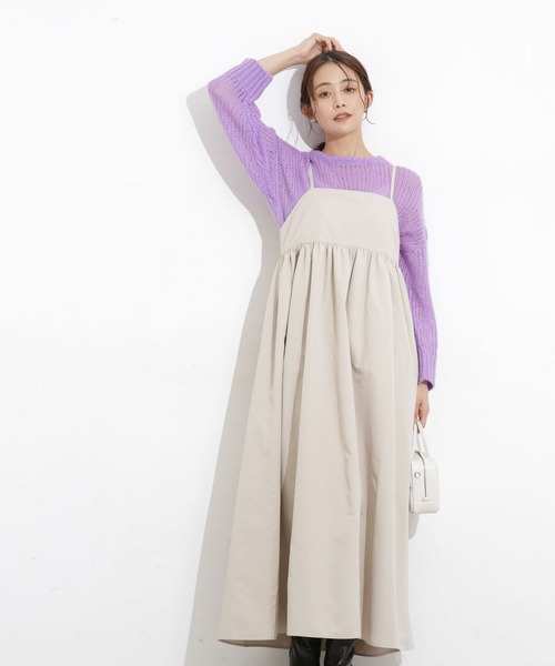 タフタ ギャザーキャミワンピース 36 WEB限定】タフタギャザー