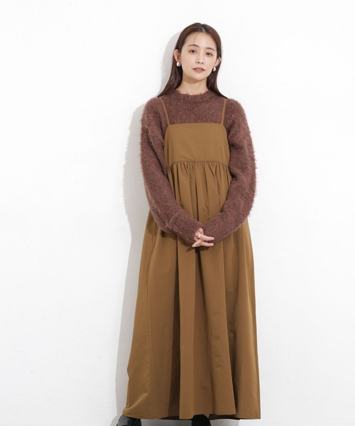 【WEB限定】タフタギャザーキャミソールワンピース（ワンピース）｜nano･universe（ナノユニバース）