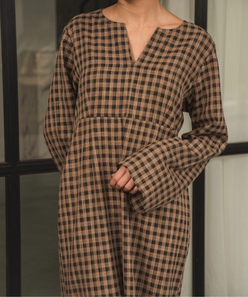 ELFSACK ワンピース オリジナル プリント V-Neck マキシ PRINTED V-NECK MAXI DRESS プリント柄Vネックマキシワンピース