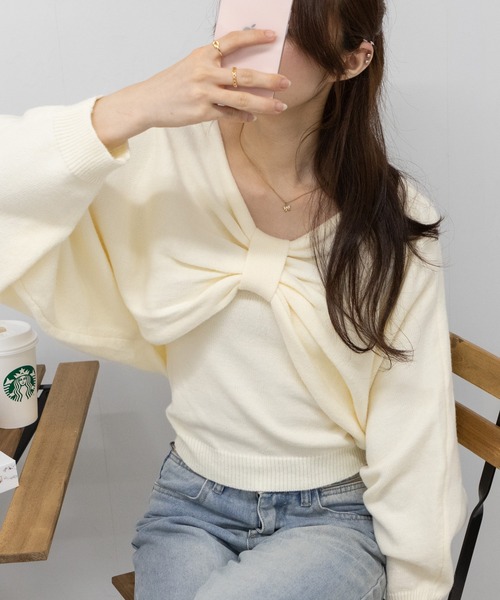 セール】リボンニットボレロ アンサンブル（ニット/セーター