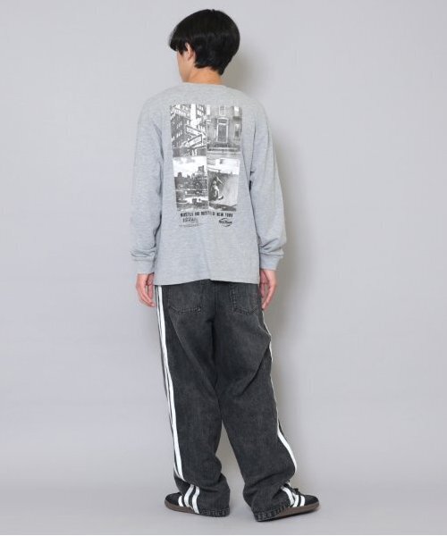 GLAZOS(グラソス)の「【大人向けサイズあり】NYCバックフォト長袖Tシャツ(Tシャツ/カットソー・キッズ・ネイビー/インディゴブルー/ホワイト/グレー・140cm/150cm/160cm/170cm)」の9枚目の写真
