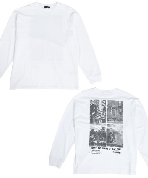 GLAZOS(グラソス)の「【大人向けサイズあり】NYCバックフォト長袖Tシャツ(Tシャツ/カットソー・キッズ・ネイビー/インディゴブルー/ホワイト/グレー・140cm/150cm/160cm/170cm)」の14枚目の写真