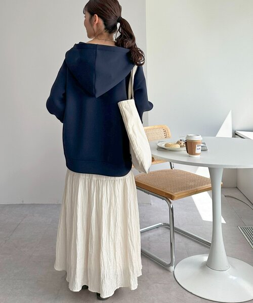 DISCOAT（ディスコート）の「【WEB限定】ダンボールビッグフードパーカー（パーカー・レディース・ホワイト系その他/ネイビー/グレイッシュベージュ/グレー/チャコールグレー・FREE）」の13枚目の写真