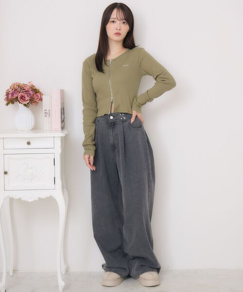 ems excite（エムズエキサイト）の「ロングスリーブWZIPCT（Tシャツ/カットソー・レディース・ブラック/グリーン/ナチュラル・FREE）」の21枚目の写真