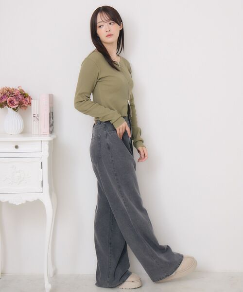 ems excite（エムズエキサイト）の「ロングスリーブWZIPCT（Tシャツ/カットソー・レディース・ブラック/グリーン/ナチュラル・FREE）」の22枚目の写真