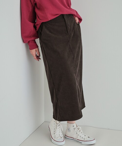 SHOO・LA・RUE（シューラルー）の「◆【洗える】あったかコーデュロイナロースカート（スカート・レディース・ピンク系/ベージュ/チャコールグレー・04/03/02/01）」の2枚目の写真
