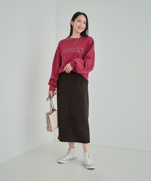 SHOO・LA・RUE（シューラルー）の「◆【洗える】あったかコーデュロイナロースカート（スカート・レディース・ピンク系/ベージュ/チャコールグレー・04/03/02/01）」の6枚目の写真