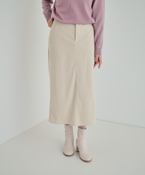 SHOO・LA・RUE（シューラルー）の「◆【洗える】あったかコーデュロイナロースカート（スカート・レディース・ピンク系/ベージュ/チャコールグレー・04/03/02/01）」の8枚目の写真
