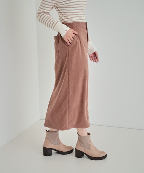 SHOO・LA・RUE（シューラルー）の「◆【洗える】あったかコーデュロイナロースカート（スカート・レディース・ピンク系/ベージュ/チャコールグレー・04/03/02/01）」の13枚目の写真