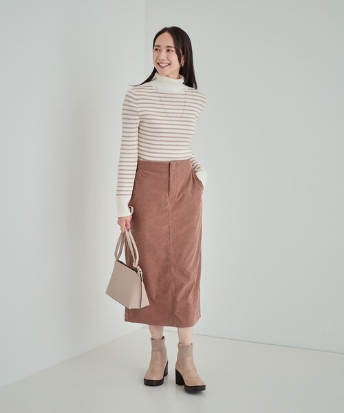 SHOO・LA・RUE（シューラルー）の「◆【洗える】あったかコーデュロイナロースカート（スカート・レディース・ピンク系/ベージュ/チャコールグレー・04/03/02/01）」の14枚目の写真