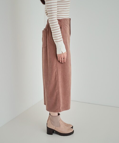SHOO・LA・RUE（シューラルー）の「◆【洗える】あったかコーデュロイナロースカート（スカート・レディース・ピンク系/ベージュ/チャコールグレー・04/03/02/01）」の17枚目の写真
