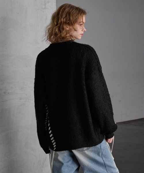 SERACE】Hand stitch loose shaggy cardigan / ハンドステッチルーズ