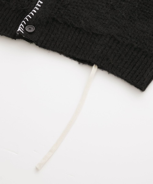 SERACE(セラス)の「【SERACE】Hand stitch loose shaggy cardigan / ハンドステッチルーズシャギーカーディガン(カーディガン/ボレロ・メンズ・ライトグレー/ホワイト/ブラック・L/M)」の8枚目の写真