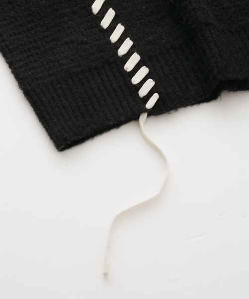 SERACE(セラス)の「【SERACE】Hand stitch loose shaggy cardigan / ハンドステッチルーズシャギーカーディガン(カーディガン/ボレロ・メンズ・ライトグレー/ホワイト/ブラック・L/M)」の9枚目の写真