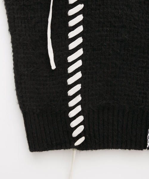 SERACE(セラス)の「【SERACE】Hand stitch loose shaggy cardigan / ハンドステッチルーズシャギーカーディガン(カーディガン/ボレロ・メンズ・ライトグレー/ホワイト/ブラック・L/M)」の11枚目の写真