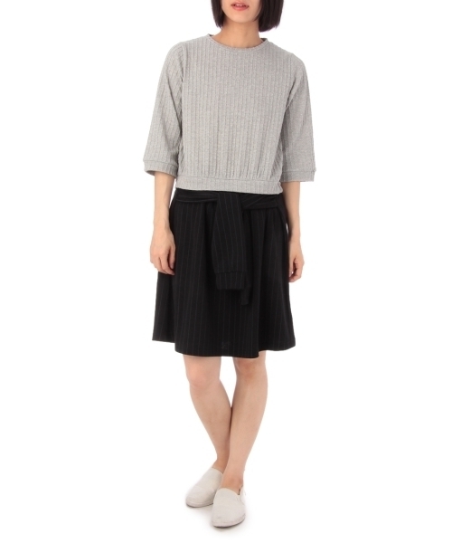 SHOO・LA・RUE(シューラルー)の「腰巻風ワンピース(ワンピース・レディース・ブルー/ホワイト/グレー・03/02)」の8枚目の写真