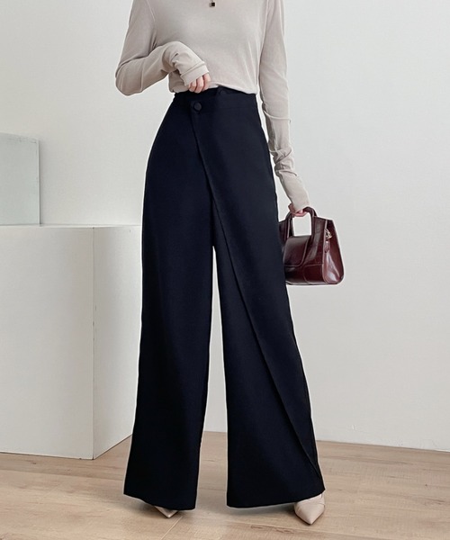 ABITOKYO（アビトーキョー）の「アシメラッフルワイドシルエットパンツ（スラックス・レディース・ブラウン/チャコールグレー/ブラック・M/L/XL）」の13枚目の写真