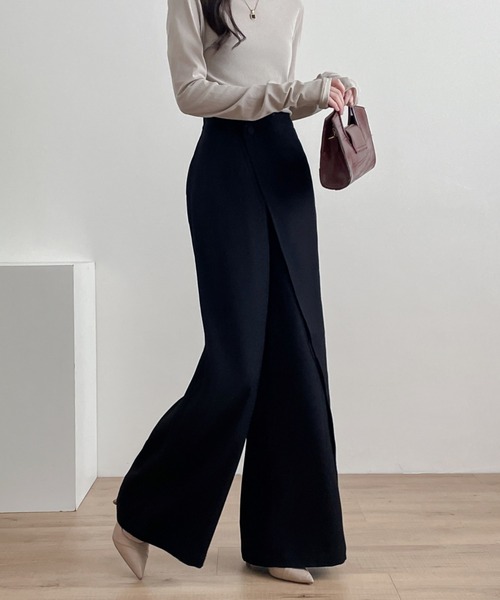 ABITOKYO（アビトーキョー）の「アシメラッフルワイドシルエットパンツ（スラックス・レディース・ブラウン/チャコールグレー/ブラック・M/L/XL）」の18枚目の写真