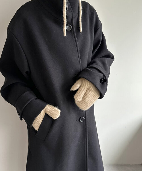 DISCOAT（ディスコート）の「ニット三つ指ミトン（手袋・レディース・ネイビー/ベージュ・FREE）」の9枚目の写真