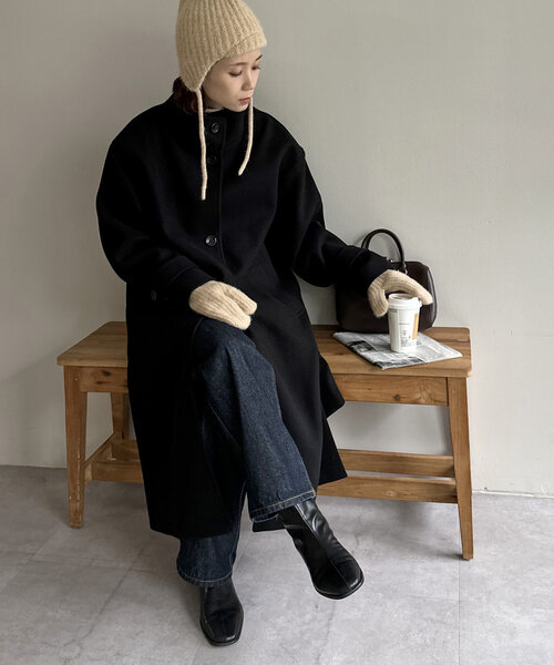 DISCOAT（ディスコート）の「ニット三つ指ミトン（手袋・レディース・ネイビー/ベージュ・FREE）」の10枚目の写真