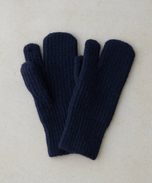DISCOAT（ディスコート）の「ニット三つ指ミトン（手袋・レディース・ネイビー/ベージュ・FREE）」の11枚目の写真
