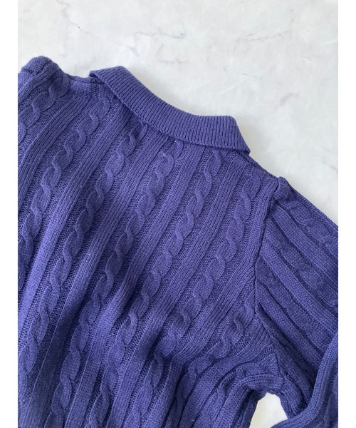 AS KNOW AS plus(アズノゥアズプラス)の「◇Wジップ襟付き ケーブルニットカーディガン(カーディガン/ボレロ・レディース・ネイビー/グレー/アイボリー/ピンク/サックスブルー/ネイビー系1/アイボリー系1/サックスブルー系1/シルバー系1・FREE)」の14枚目の写真