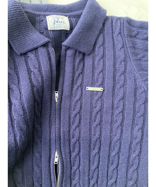AS KNOW AS plus(アズノゥアズプラス)の「◇Wジップ襟付き ケーブルニットカーディガン(カーディガン/ボレロ・レディース・ネイビー/グレー/アイボリー/ピンク/サックスブルー/ネイビー系1/アイボリー系1/サックスブルー系1/シルバー系1・FREE)」の15枚目の写真