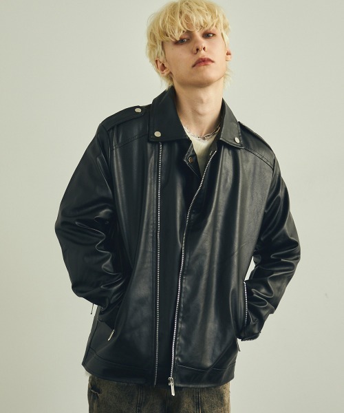 【セール】合成皮革ダブルライダースジャケット（ライダースジャケット）｜Shoowtime（ショウタイム）