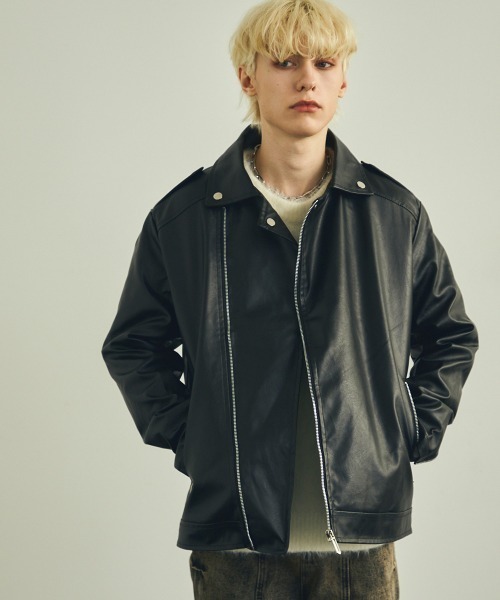 【セール】合成皮革ダブルライダースジャケット（ライダースジャケット）｜Shoowtime（ショウタイム）