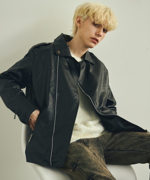 【セール】合成皮革ダブルライダースジャケット（ライダースジャケット）｜Shoowtime（ショウタイム）