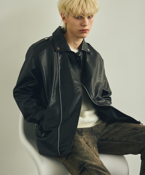 【セール】合成皮革ダブルライダースジャケット（ライダースジャケット）｜Shoowtime（ショウタイム）