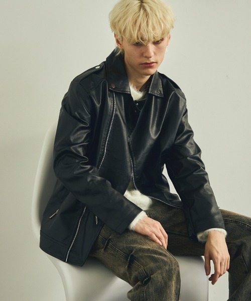 【セール】合成皮革ダブルライダースジャケット（ライダースジャケット）｜Shoowtime（ショウタイム）