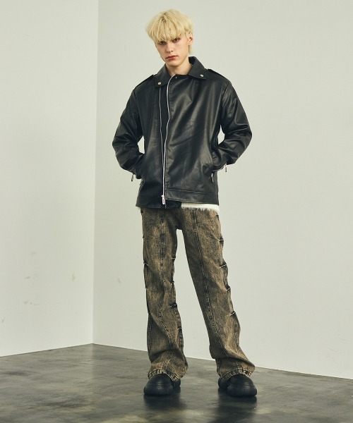 【セール】合成皮革ダブルライダースジャケット（ライダースジャケット）｜Shoowtime（ショウタイム）