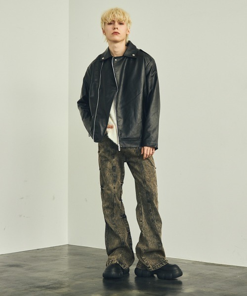 【セール】合成皮革ダブルライダースジャケット（ライダースジャケット）｜Shoowtime（ショウタイム）